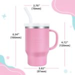 Bella's Friends Handy Mini Tumbler – Adorable 9 oz Sippy Cup for Toddlers 1-3 years old, Flexible Straw, Stainless Interior & Silicone Body, Leak‑Proof, Dishwasher Safe, Ideal for Travel or At Home