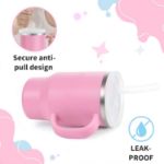 Bella's Friends Handy Mini Tumbler – Adorable 9 oz Sippy Cup for Toddlers 1-3 years old, Flexible Straw, Stainless Interior & Silicone Body, Leak‑Proof, Dishwasher Safe, Ideal for Travel or At Home