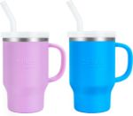 Bella's Friends Handy Mini Tumbler – Adorable 9 oz Toddler Sippy Cup, Stainless Interior & Silicone Body, Leak‑Proof, Dishwasher Safe, Gift for 1-3 Years Old Girls&Boys, 2 Pack