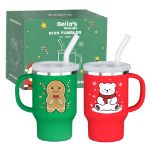 Bella's Friends Handy Mini Tumbler – Adorable 9 oz Toddler Sippy Cup, Stainless Interior & Silicone Body, Leak‑Proof, Dishwasher Safe, Gift for 1-3 Years Old Girls&Boys, 2 Pack	