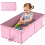 Bella’s Friends Baby Collapsible Bathtub, Travel Bath Tub for Baby, Foldable and Portable, Easy Storage, Reinforced Structure, Lightweight, Travel Essentials for 6M-3Y Infant Toddler