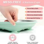 Bella’s Friends Stainless Steel Baby Plates with Suction 3 Pack, 8” Divided Toddler Plates with Removable Silicone Sleeves for Mess-Free Feeding