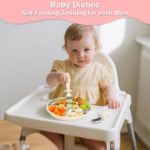 Bella’s Friends Baby Feeding Set, 2 Pack Stainless Steel Divided Plate with Silicone Suction, 2 Set Spoons and Forks, BPA Free, Dishwasher Safe, Baby Led Weaning Supplies