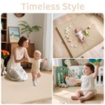 Bella's Friends Foldable Baby Play Mat for Floor, 50"x50" Vegan Leather Playpen Mat, 1.2" Extra Thick Foam, Non-Toxic, Wipe-Clean, Travel-Ready, Non-Slip Crawling Mat for Kids Toddlers&Infants