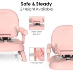 Bella’s Friends 3-in-1 Toddler Booster Seat for Dining Table and Kitchen Chair with Adjustable Tray and Safety Straps, Foldable&Portable Baby Seat for Travel, Feeding, and Floor Use