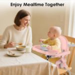 Bella’s Friends 3-in-1 Toddler Booster Seat for Dining Table and Kitchen Chair with Adjustable Tray and Safety Straps, Foldable&Portable Baby Seat for Travel, Feeding, and Floor Use